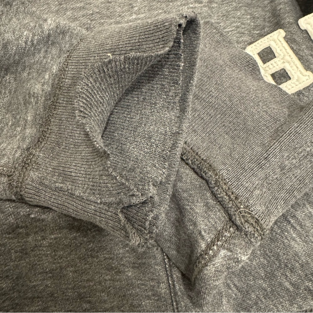 Abercrombie & Fitch Y2K Grunge Muscle Hoodie Distressed Faded XL - Picture 7 of 14